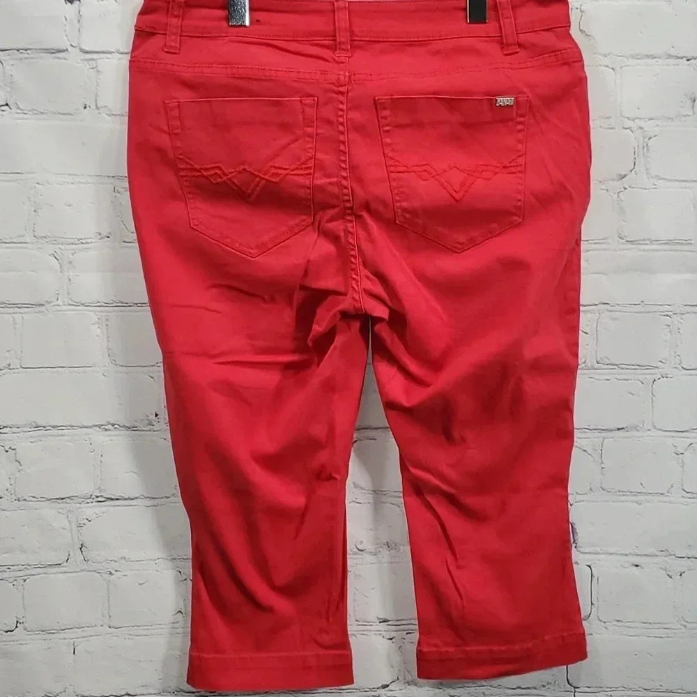 Zanadi Red Capri Jeans Size 16 - Picture 6 of 9